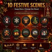 10 Pack Plug and Play HD Christmas Projector, 10 Festive Scenes, 360° Flexible Neck for Bedroom,Home Theater,Car