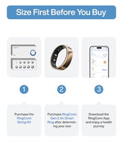 RingConn Gen 2 Air Ultra-Thin Smart Ring(Size 8, Dune Gold) | 10-Day Battery Life, Fitness/Sleep/Stress/HR Tracker for Women&Men, No App Fee for Standard Features,iOS & Android Compatible