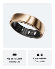 RingConn Gen 2 Air Ultra-Thin Smart Ring(Size 8, Dune Gold) | 10-Day Battery Life, Fitness/Sleep/Stress/HR Tracker for Women&Men, No App Fee for Standard Features,iOS & Android Compatible