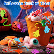 100PCS Sticky Hands Bulk Party Favors for Kids 4-8 8-12 Halloween Toys Bulk | Halloween Goodie Bag Stuffers Non Candy Treats Classroom Treasure Box Toys Carnival Prizes Birthday Trinket Pinata Fillers