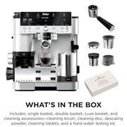Ninja Luxe Premier 3-in-1 Coffee Machine, Silver ES601UK | Cappuccino, Cold Brew & Espresso Maker With Built in Bean Grinder & Milk Frother, Easy to Use, 4 Automated Froth Presets