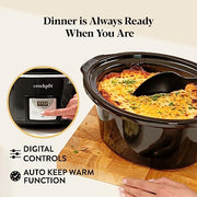 Crock-Pot Digital Slow Cooker | 3.5 L (3-4 People) | Programmable Countdown Timer | UK 3 Pin Plug | Black [CSC113]
