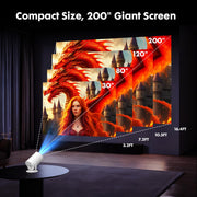 [Built-in Apps] Mini Projector with WiFi and Bluetooth & Android 12, Electric Focus 1080P Mini Portable Projector, Compatible with HDMI/Smartphone/USB for Movie/Gaming
