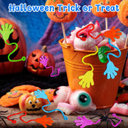 100PCS Sticky Hands Bulk Party Favors for Kids 4-8 8-12 Halloween Toys Bulk | Halloween Goodie Bag Stuffers Non Candy Treats Classroom Treasure Box Toys Carnival Prizes Birthday Trinket Pinata Fillers