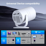 [Built-in Apps] Mini Projector with WiFi and Bluetooth & Android 12, Electric Focus 1080P Mini Portable Projector, Compatible with HDMI/Smartphone/USB for Movie/Gaming