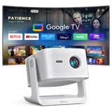 【Official Licensed Google TV】4K Smart Projector with WiFi and Bluetooth, VOPLLS Outdoor Projectors with 50W Dolby/AI Auto Focus, Portable Movie Phone Wireless Gaming Wifi Proyector for Bedroom/Home
