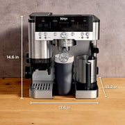Ninja Luxe Premier 3-in-1 Coffee Machine, Silver ES601UK | Cappuccino, Cold Brew & Espresso Maker With Built in Bean Grinder & Milk Frother, Easy to Use, 4 Automated Froth Presets