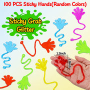100PCS Sticky Hands Bulk Party Favors for Kids 4-8 8-12 Halloween Toys Bulk | Halloween Goodie Bag Stuffers Non Candy Treats Classroom Treasure Box Toys Carnival Prizes Birthday Trinket Pinata Fillers