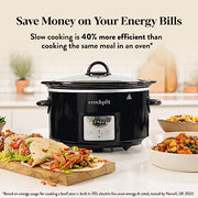 Crock-Pot Digital Slow Cooker | 3.5 L (3-4 People) | Programmable Countdown Timer | UK 3 Pin Plug | Black [CSC113]