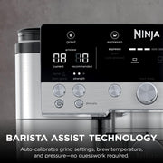 Ninja Luxe Premier 3-in-1 Coffee Machine, Silver ES601UK | Cappuccino, Cold Brew & Espresso Maker With Built in Bean Grinder & Milk Frother, Easy to Use, 4 Automated Froth Presets