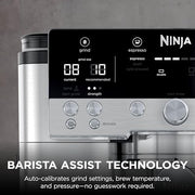 Ninja Luxe Premier 3-in-1 Coffee Machine, Silver ES601UK | Cappuccino, Cold Brew & Espresso Maker With Built in Bean Grinder & Milk Frother, Easy to Use, 4 Automated Froth Presets