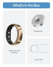 RingConn Gen 2 Air Ultra-Thin Smart Ring(Size 8, Dune Gold) | 10-Day Battery Life, Fitness/Sleep/Stress/HR Tracker for Women&Men, No App Fee for Standard Features,iOS & Android Compatible