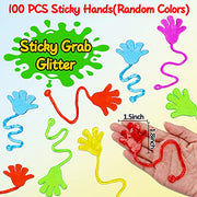 100PCS Sticky Hands Bulk Party Favors for Kids 4-8 8-12 Halloween Toys Bulk | Halloween Goodie Bag Stuffers Non Candy Treats Classroom Treasure Box Toys Carnival Prizes Birthday Trinket Pinata Fillers