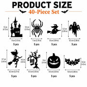 🎃 Halloween LED Silhouette Wall Light Stickers – Spooky Glow Made Easy! 👻✨