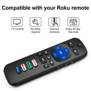 (2 Pack) Replacement Remote Control for Roku TV, for TCL Roku/Onn Roku TVs | for Hisense Roku/Sharp Roku/Element Roku/Westinghouse Roku/Philips Roku Smart TV (Not for Stick & Box) Ready Out of the Box