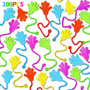 100PCS Sticky Hands Bulk Party Favors for Kids 4-8 8-12 Halloween Toys Bulk | Halloween Goodie Bag Stuffers Non Candy Treats Classroom Treasure Box Toys Carnival Prizes Birthday Trinket Pinata Fillers