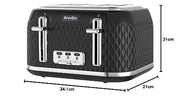 Breville Curve 4 Slice Toaster with High Lift & Wide Slots | Black & Chrome [VTT786]