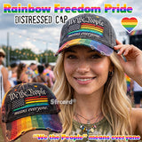 🌈Rainbow Freedom Pride Distressed Cap