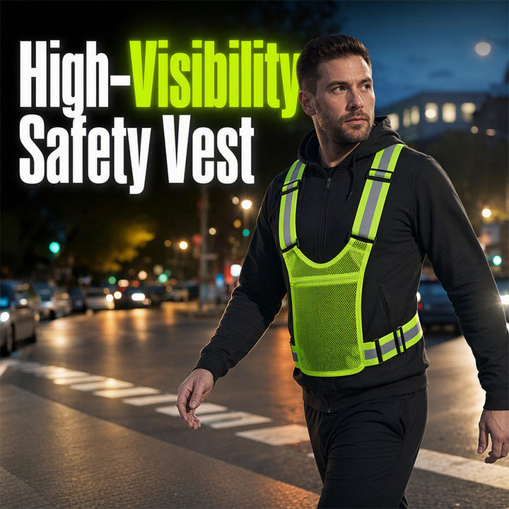⏳Time-Limited Special⏰High Visibility Reflective Vest Adjustable Safety Running Gear with Pocket